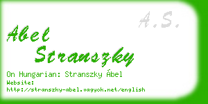 abel stranszky business card