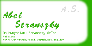 abel stranszky business card